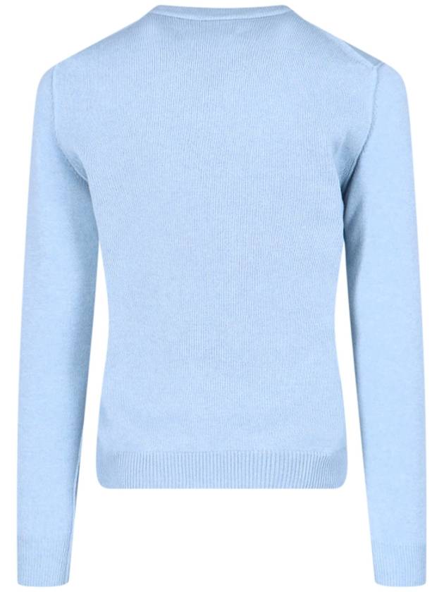 Crew Neck Cashmere Knit Top Pale Blue - MAISON MARGIELA - BALAAN 3