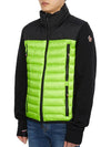 Grenoble Logo Patch Funnel Zip-Up Jacket Black Green - MONCLER - BALAAN 4