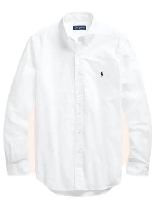 Embroidered Pony Logo Long Sleeve Shirt White - POLO RALPH LAUREN - BALAAN 2