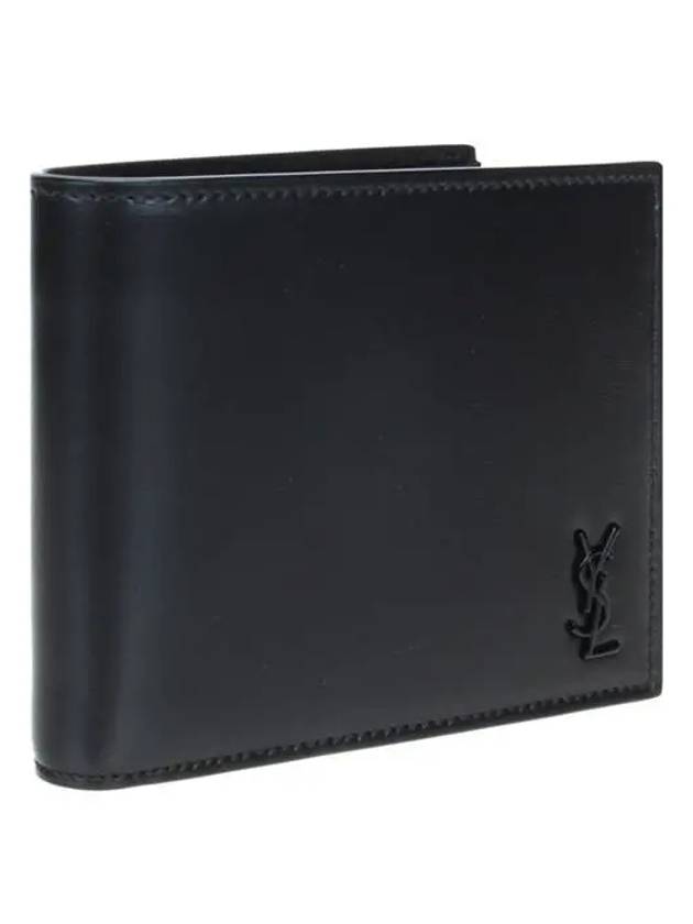 Tiny Cassandre Monogram Half Wallet Black - SAINT LAURENT - BALAAN 3