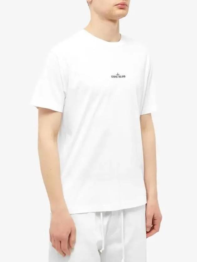 Men's Round Neck Cotton Short Sleeve T-Shirt White - STONE ISLAND - BALAAN 3