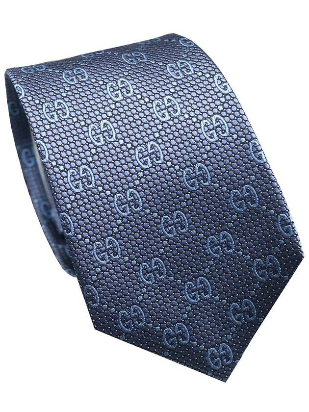 Men's GG Dot Pattern Silk Necktie Blue - GUCCI - BALAAN 2