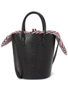 Pebble Grain Leather Bucket Bag Black - THOM BROWNE - BALAAN 3