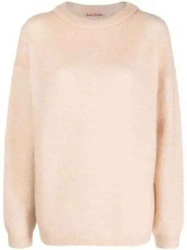 Mohair Wool Crew Neck Knit Top Warm Beige - ACNE STUDIOS - BALAAN 2