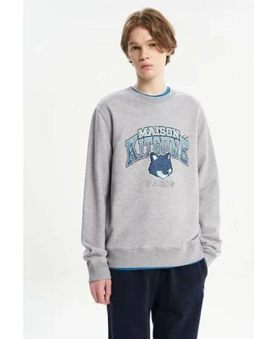 Men s Campus Fox Regular Sweatshirt Light Gray Melange Domestic Product - MAISON KITSUNE - BALAAN 1