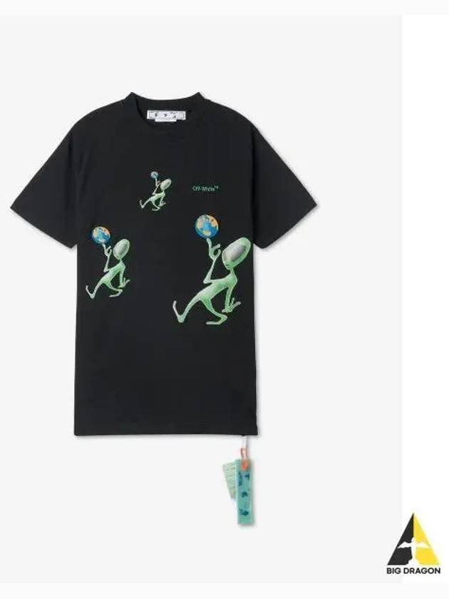 alien graphic print short sleeve t-shirt black - OFF WHITE - BALAAN 2