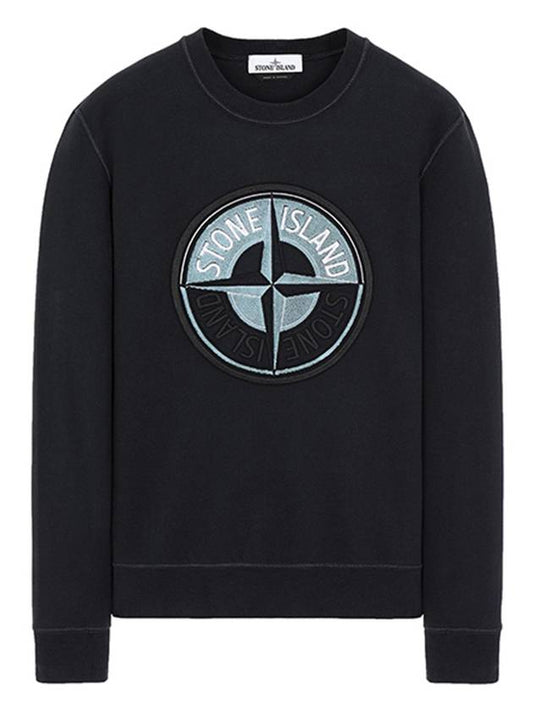 Compass Embroidery Logo Sweatshirt Navy - STONE ISLAND - BALAAN 1