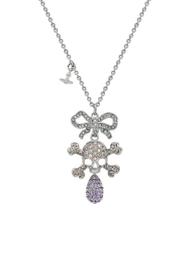 Faustine Skull Crystal Pendant Necklace Silver - VIVIENNE WESTWOOD - BALAAN 1