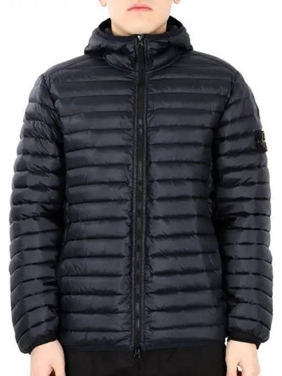 Room Woven Chamber Recycled Nylon Down Padding Hooded Jacket  Navy - STONE ISLAND - BALAAN 2