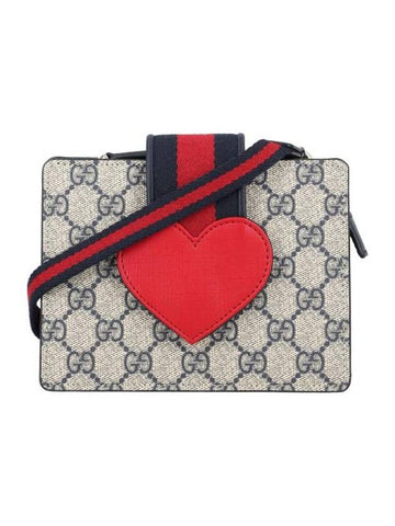 Kids GG Heart Cross Bag Beige Red - GUCCI - BALAAN 1