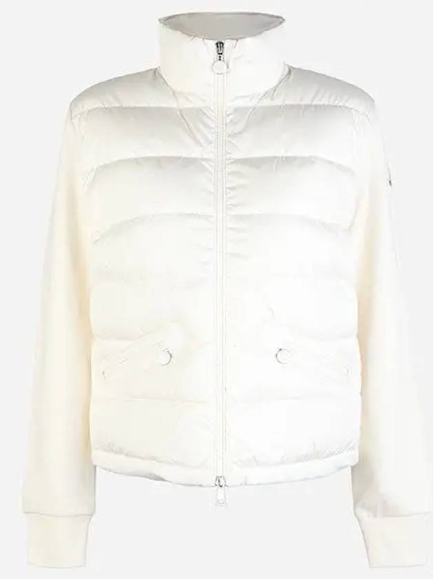 8G00003 89ALE 034 Women s Logo Padding Mix Jacket Cream 1063853 - MONCLER - BALAAN 1