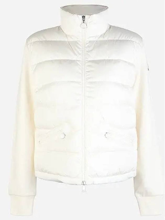 8G00003 89ALE 034 Women s Logo Padding Mix Jacket Cream 1063853 - MONCLER - BALAAN 1