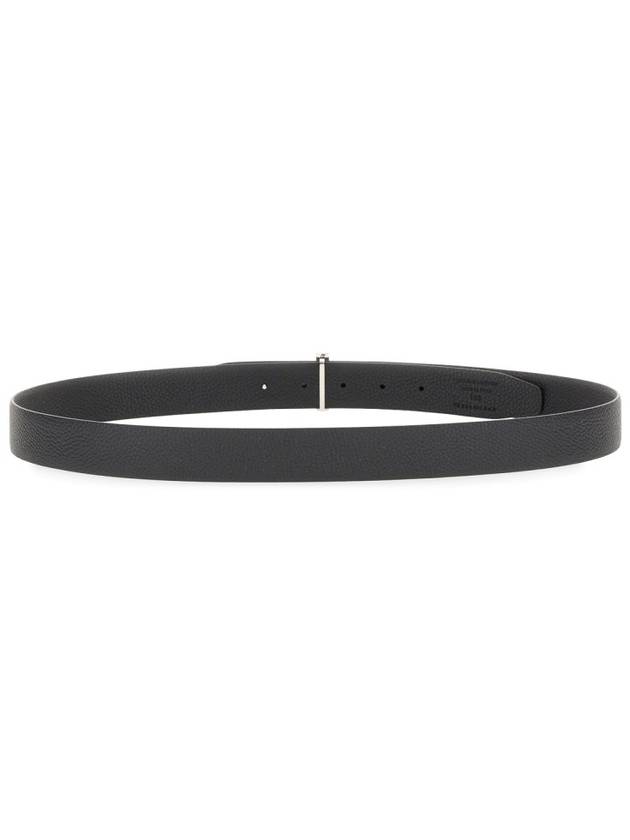 Silver Hardware T Logo Reversible Leather Belt Dark Navy - TOM FORD - BALAAN 8