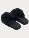 Black Proton Fur Slide Slippers R004 S141 - C2H4 - BALAAN 3