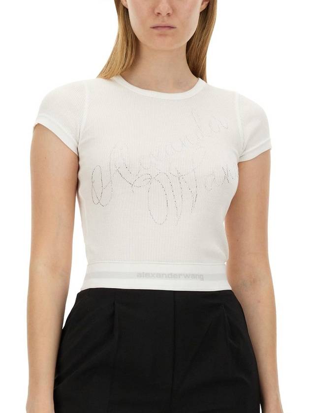 Alexander Wang Rhinestone Logo T-Shirt - ALEXANDER WANG - BALAAN 6