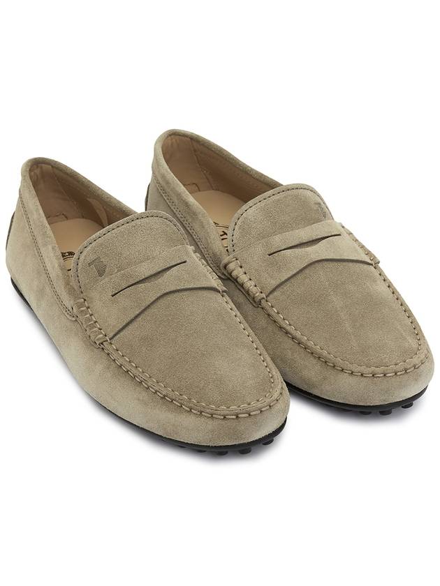 Men's City Gomino Suede Driving Shoes Beige - TOD'S - BALAAN 4