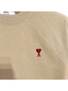 Cotton Heart Logo Sweatshirt Champagne - AMI - BALAAN 5