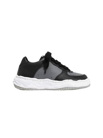 Wayne OG Sole Leather Low Top Sneakers Black Grey - MAISON MIHARA YASUHIRO - BALAAN 1