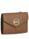 Carmen Medium Saffiano Leather Tri-Fold Half Wallet Brown - MICHAEL KORS - BALAAN 2