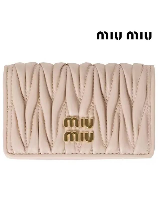 Matelasse Nappa Leather Half Wallet Powder Pink - MIU MIU - BALAAN 3