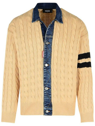 DSQUARED2 Cardigan In Beige Cotton Blend - DSQUARED2 - BALAAN 1