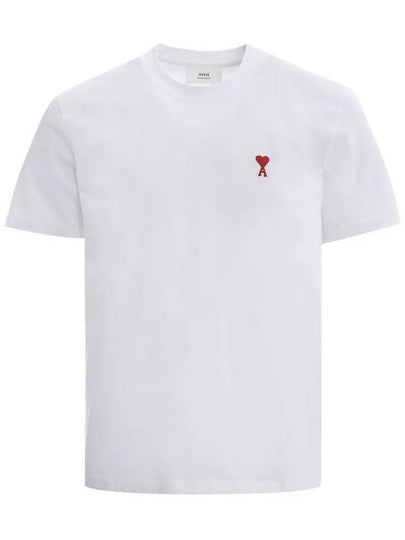 Small Heart Logo Short Sleeve T-Shirt White - AMI - BALAAN 2