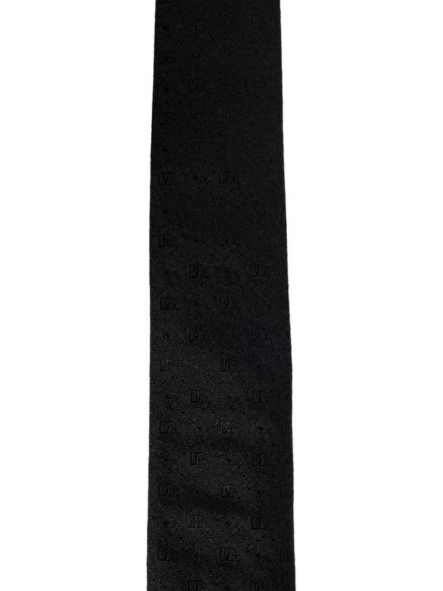 Dolce & Gabbana Silk Tie With Monogram, Men's, Black - DOLCE&GABBANA - BALAAN 3