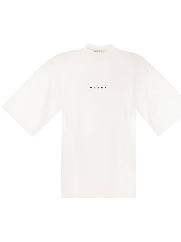 Logo Cotton Short Sleeve T-Shirt White - MARNI - BALAAN 2