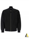 Men's Cupro Cotton Twill TC Bomber Jacket Black - STONE ISLAND - BALAAN 2