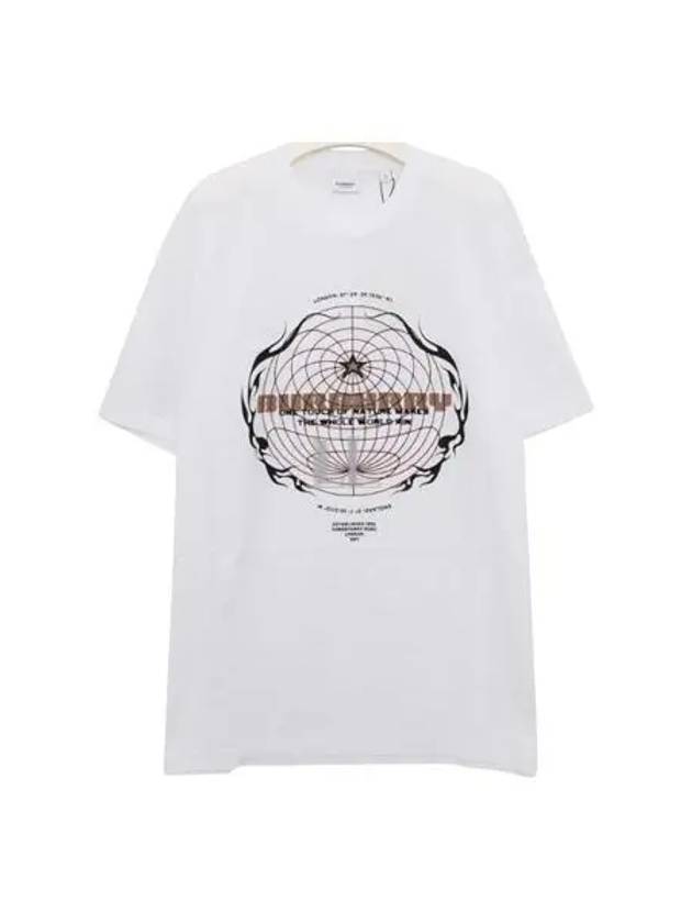 Globe Logo Graphic Short Sleeve T-Shirt White - BURBERRY - BALAAN 2