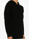 Lambswool GRS Hooded Waffle Knit Top Black - CP COMPANY - BALAAN 4