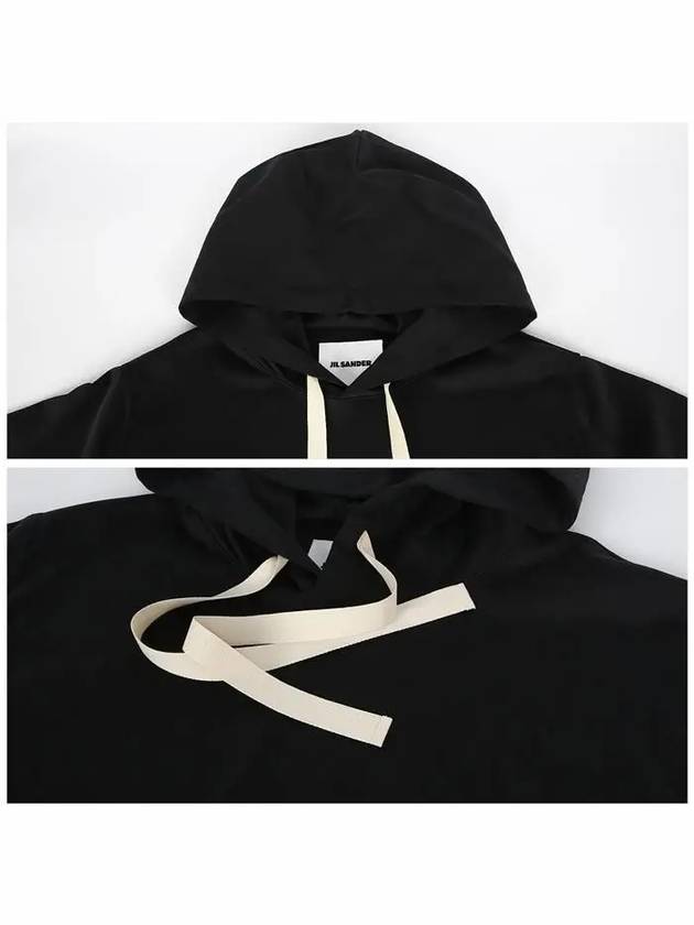 Two Side Zip Pockets Technical Cotton Hoodie Black - JIL SANDER - BALAAN 6