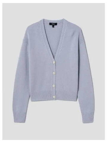 Women s Wool Cashmere Long Sleeve T shirt Spring Fall Cardigan Sky Blue Domestic Product - THEORY - BALAAN 1