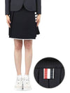 Women's 4 Bar Mini Pleated Skirt Navy - THOM BROWNE - BALAAN 2