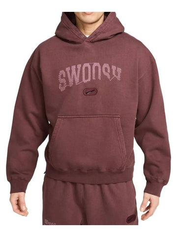 Solo Swoosh Fleece Hoodie Burgundy Crush - NIKE - BALAAN 1