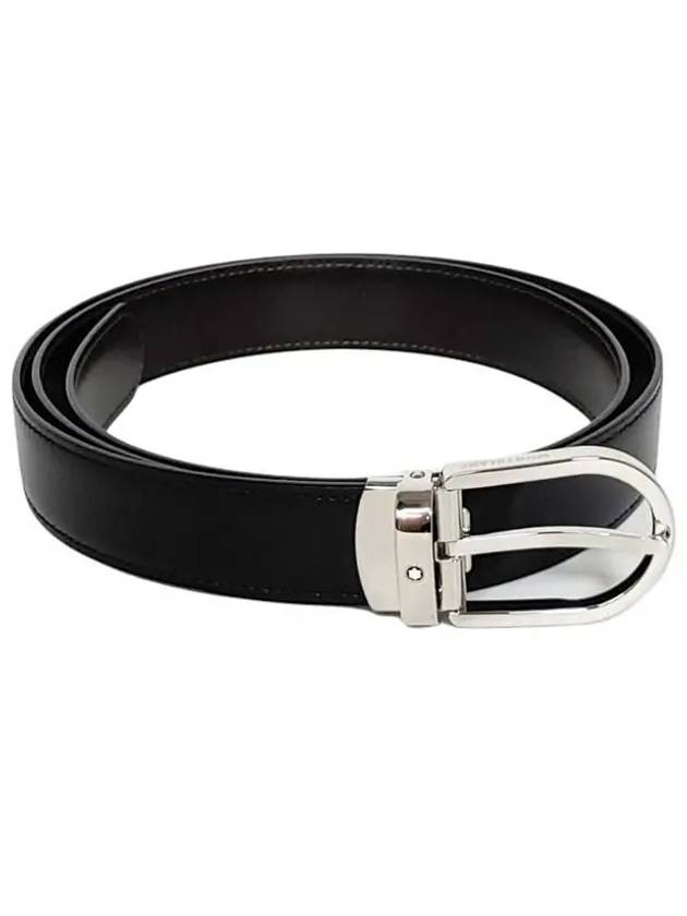 Men's Buckle 30mm Reversible Leather Belt Black Brown - MONTBLANC - BALAAN 4