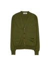 ORB Logo V-Neck Cardigan Green - VIVIENNE WESTWOOD - BALAAN 1