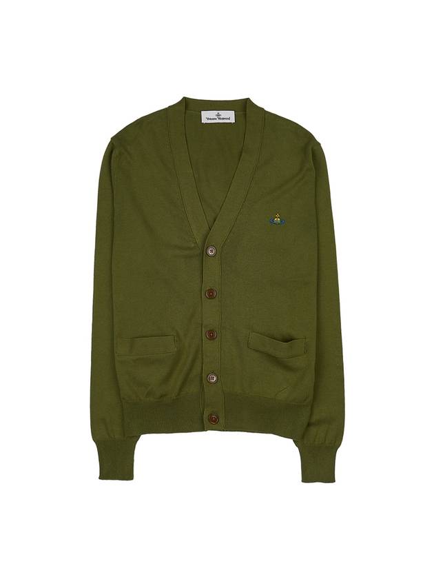 ORB Logo V-Neck Cardigan Green - VIVIENNE WESTWOOD - BALAAN 11