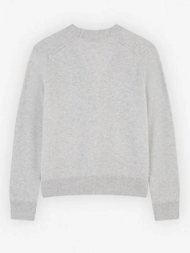 Baby Fox Patch Boxy Cardigan Light Grey Melange - MAISON KITSUNE - BALAAN 3