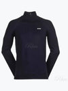 Logo Detail Zipper Neck Cotton Blend Knit Top Navy - HUGO BOSS - BALAAN 2