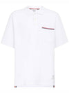 RWB Pocket Interlock Cotton Short Sleeve Polo Shirt White - THOM BROWNE - BALAAN 2