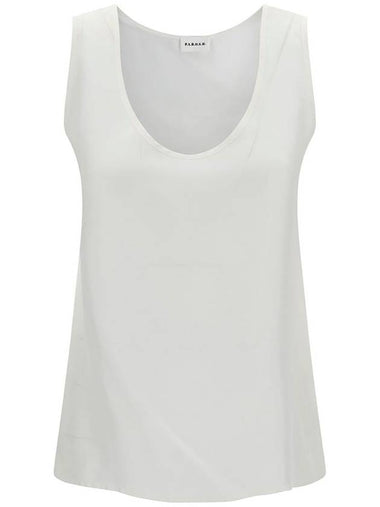 White Tank Top With Plunging U Neckline In Polyamide Woman - P.A.R.O.S.H. - BALAAN 1