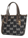 Eliza Extra Small Embossed Logo Tote Bag Black Brown - MICHAEL KORS - BALAAN 4