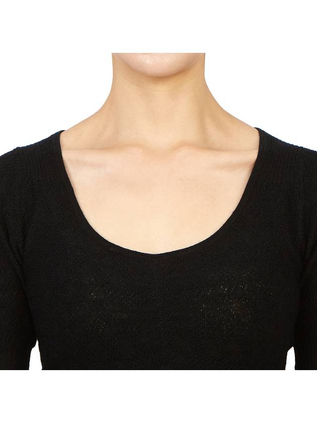 Women's Short Sleeve Knit Top Black - GANNI - BALAAN 7