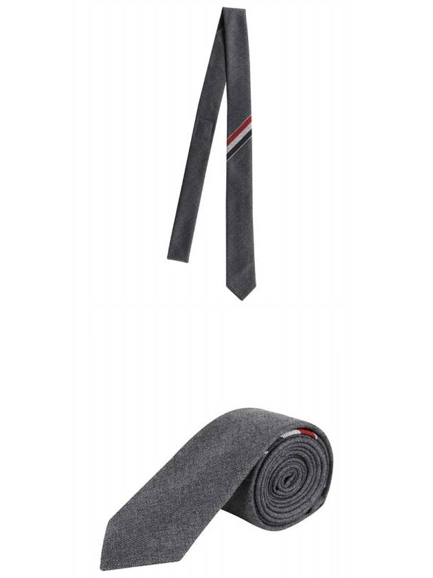 Three-Line Engineer Stripe Wool  Neck Tie Dark Grey - THOM BROWNE - BALAAN 5