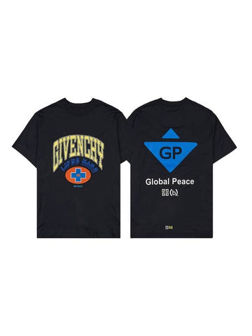 Logo Printed Crew Neck Short Sleeved T-Shirt Black - GIVENCHY - BALAAN 1