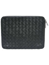 Women s 652870 Dark Green Intrecciato Document Clutch Bag - BOTTEGA VENETA - BALAAN 3