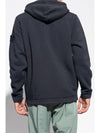 Ghost Piece Cotton Wool Fleece Zip Up Hoodie Navy - STONE ISLAND - BALAAN 4