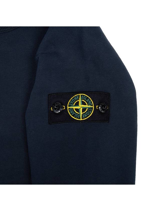 Kids Organic Cotton Fleece Sweatshirt Navy - STONE ISLAND - BALAAN 6