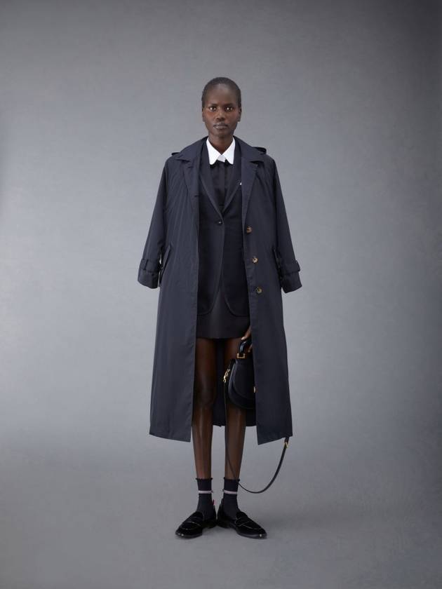 Poly Twill Car Single Coat Black - THOM BROWNE - BALAAN 3